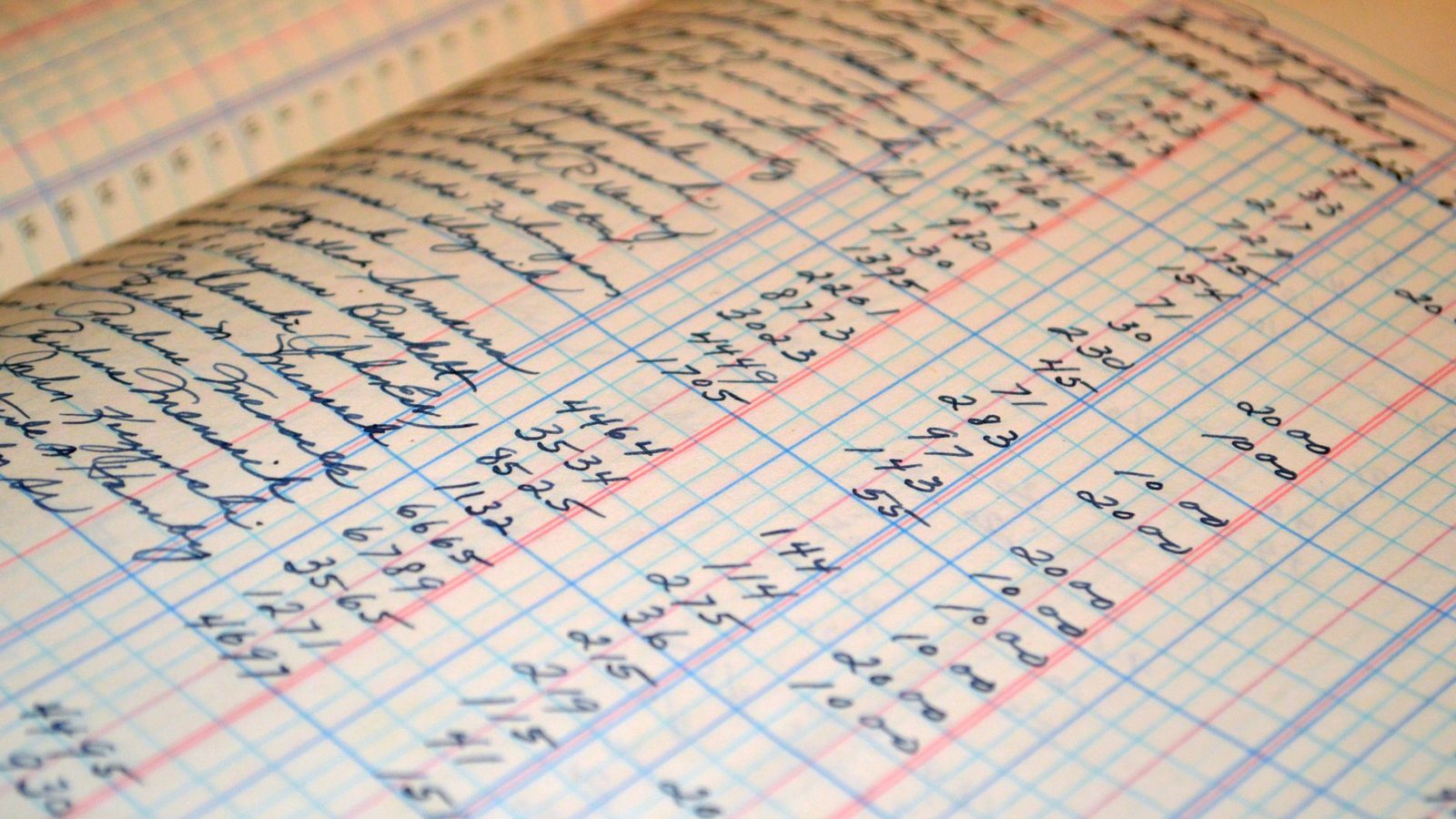 A page of a handwritten ledger recording older accounts entry by entry.